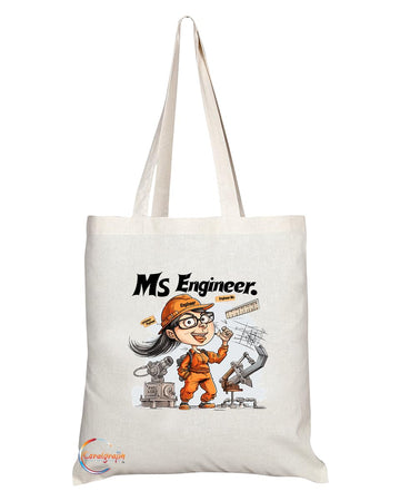 TB1840 Ms Engineer Tote Bag - Gift for Female Engineers, STEM Professionals, Tech Enthusiasts - Durable, Stylish, Eco-Friendly, Reusable, Spacious, and Lightweight