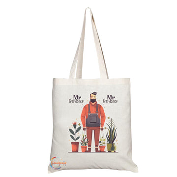 TB1708 Mr Gardener Tote Bag - Great for Gardeners, Plant Lovers, Horticulturists - Sustainable, Stylish, Long Handled, Durable and Reusable