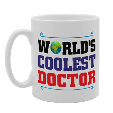 World'S Coolest Doctor   Printed Tea Coffee Ceramic  Mg4004 - Funny Printed Coffee Mug - Great Gift Idea