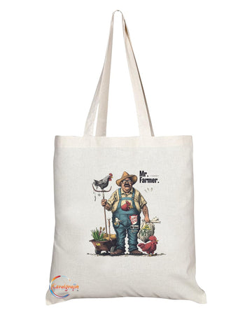 TB1861 Mr Farmer Tote Bag - Gift for Farmers, Agricultural Workers, Farming Enthusiasts - Durable, Stylish, Eco-Friendly, Reusable, Spacious, and Lightweight