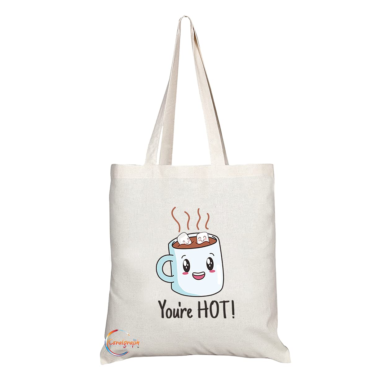 TB1236 You're HOT Novelty Present Gift Printed Eco-Friendly Stylish Long Handled Tote Shoulder Bag