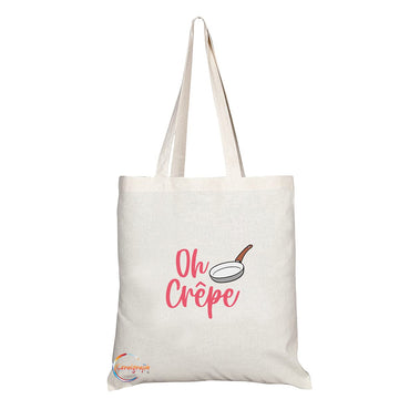 TB1411 Oh Crepe Novelty Present Gift Printed Eco-Friendly Stylish Long Handled Tote Shoulder Bag
