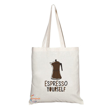 TB1117 Espresso Yourself Novelty Present Gift Printed Eco-Friendly Stylish Long Handled Tote Shoulder Bag
