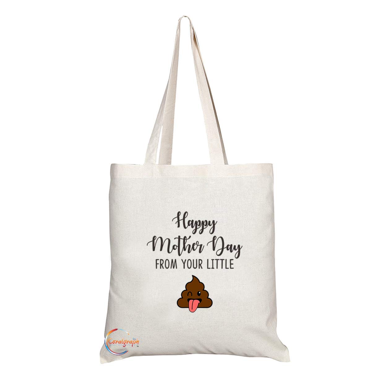 TB733 Happy Mother Day From Your Little Poo Novelty Present Gift Printed Eco-Friendly Stylish Long Handled Tote Shoulder Bag