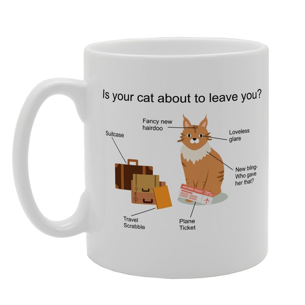Is Your Cat About To Leave You   Printed Tea Coffee Ceramic  Mg2543 - Funny Printed Coffee Mug - Great Gift Idea