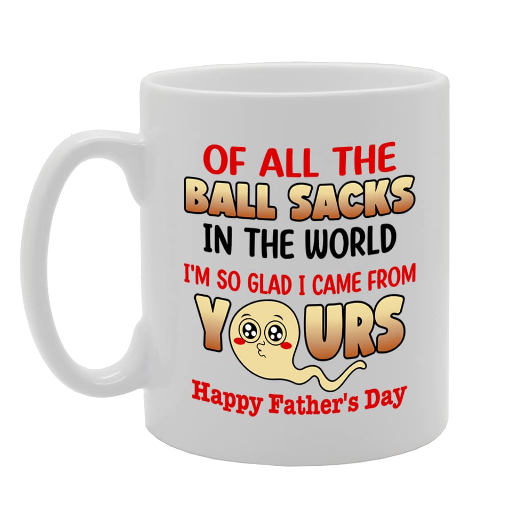 Fathers Day Ball Sack   Printed Tea Coffee Ceramic  Mg5656 - Funny Printed Coffee Mug - Great Gift Idea