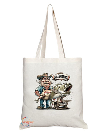 TB1805 Mr Fishmonger Tote Bag - Gift for Fishmongers, Seafood Enthusiasts, Culinary Professionals - Durable, Stylish, Eco-Friendly, Reusable, Spacious, and Lightweight