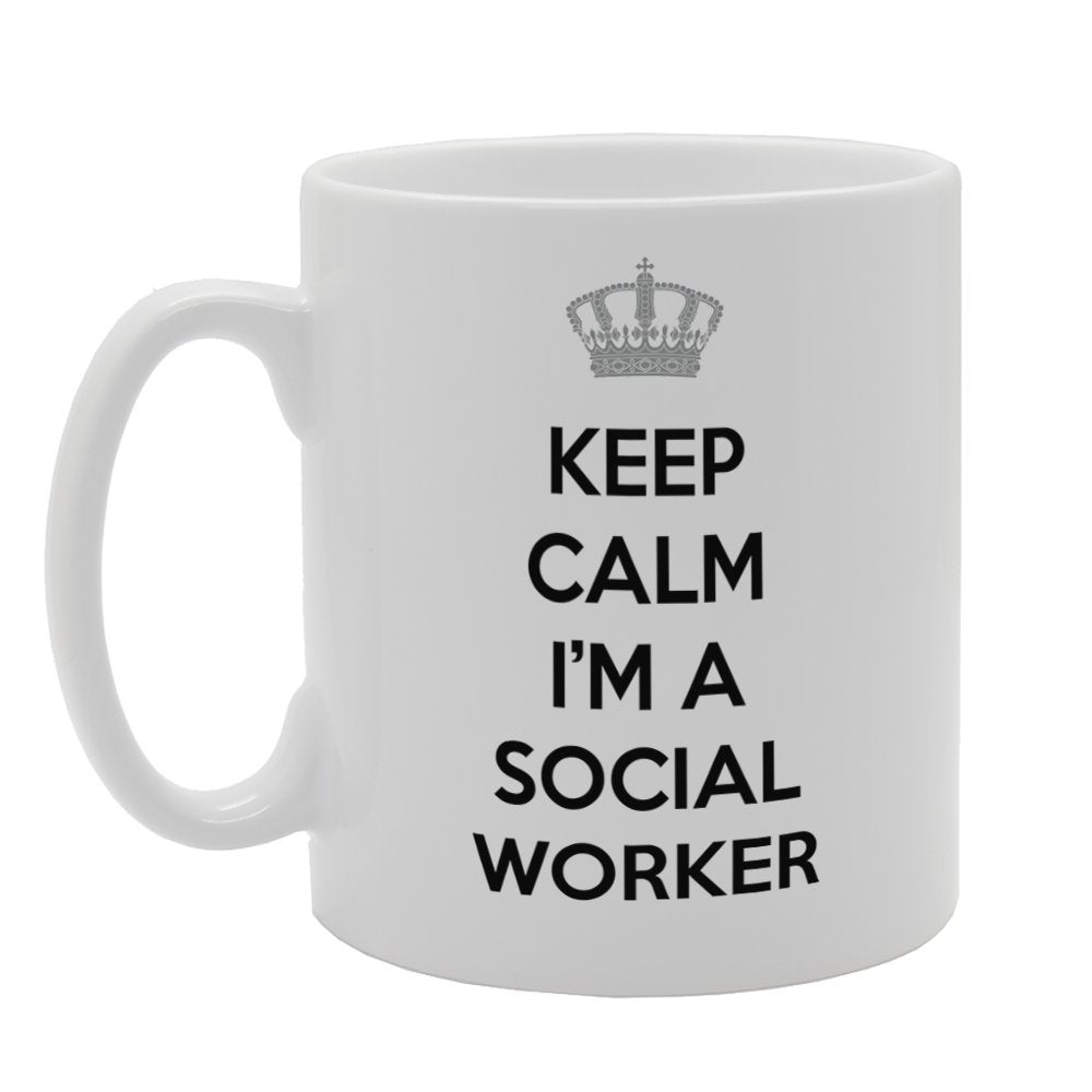 Keep Calm I'M A Social Worker   Printed Tea Coffee Ceramic  Mg3349 - Funny Printed Coffee Mug - Great Gift Idea