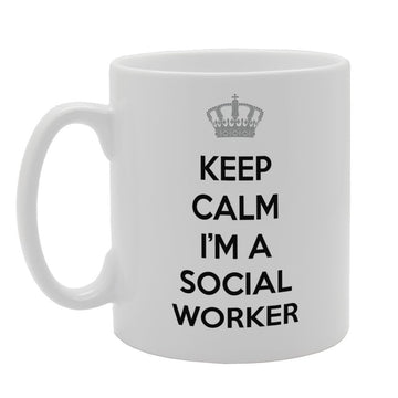 Keep Calm I'M A Social Worker   Printed Tea Coffee Ceramic  Mg3349 - Funny Printed Coffee Mug - Great Gift Idea