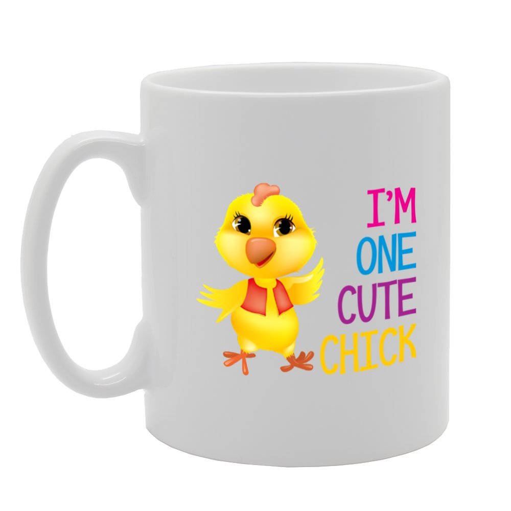 I'M One Cute Chick   Printed Tea Coffee Ceramic  Mg3987 - Funny Printed Coffee Mug - Great Gift Idea