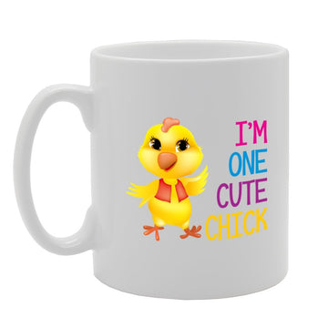 I'M One Cute Chick   Printed Tea Coffee Ceramic  Mg3987 - Funny Printed Coffee Mug - Great Gift Idea