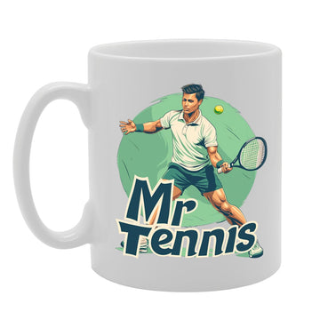 Mr Tennis  - Ideal For Tennis Players And Fans, 11Oz Ceramic Coffee  For Court Enthusiasts And Sports Lovers Mg5933 - Funny Printed Coffee Mug - Great Gift Idea