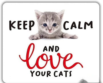 CP601 Keep Calm & Love Your Cats Novelty Gift Printed PC Laptop Computer Mouse Mat Pad