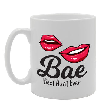Bae Best Aunt Ever   Printed Tea Coffee Ceramic  Mg3489 - Funny Printed Coffee Mug - Great Gift Idea