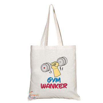 TB1227 Gym Wanker Novelty Present Gift Printed Eco-Friendly Stylish Long Handled Tote Shoulder Bag