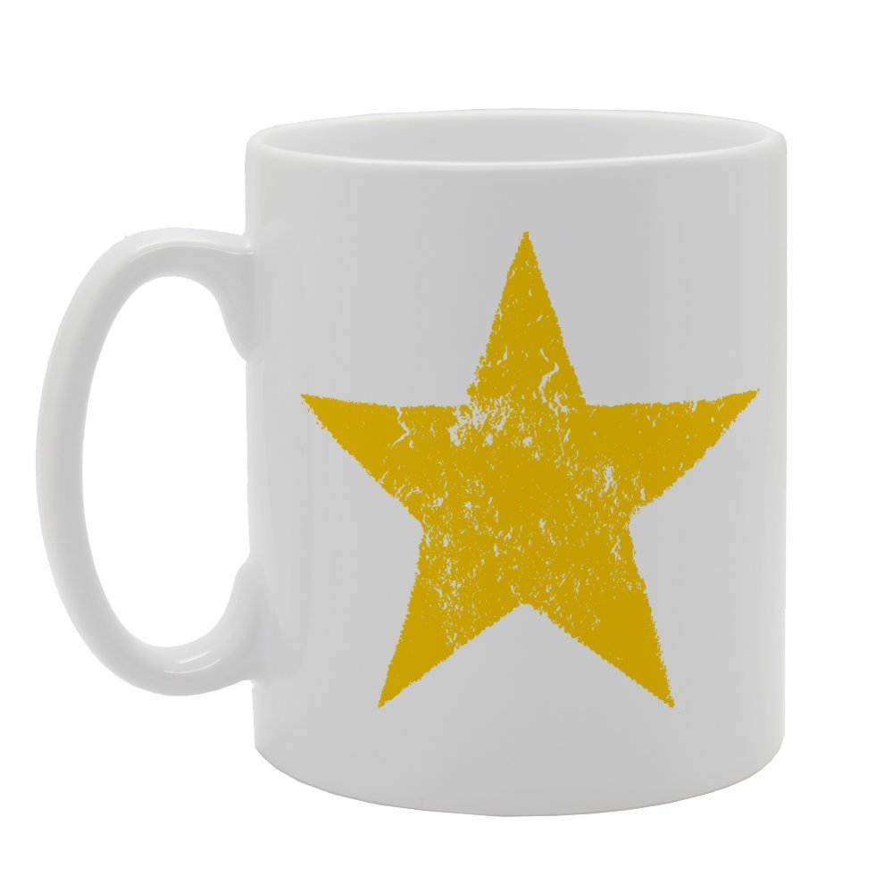 Yellow Star Grunge   Printed Tea Coffee Ceramic  Mg1650 - Funny Printed Coffee Mug - Great Gift Idea