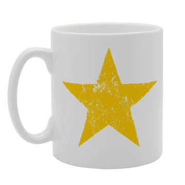 Yellow Star Grunge   Printed Tea Coffee Ceramic  Mg1650 - Funny Printed Coffee Mug - Great Gift Idea