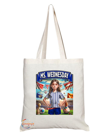 TB1643 Ms Wednesday Footie Fan Lady Girl Tote Bag - Eco-Friendly, Stylish, Long Handled, Perfect Novelty Gift by