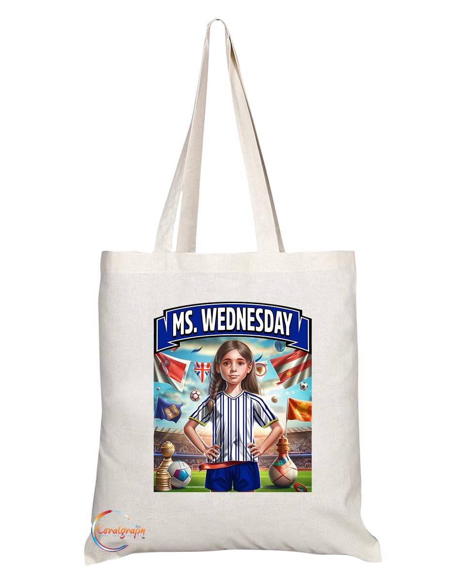 TB1643 Ms Wednesday Footie Fan Lady Girl Tote Bag - Eco-Friendly, Stylish, Long Handled, Perfect Novelty Gift by