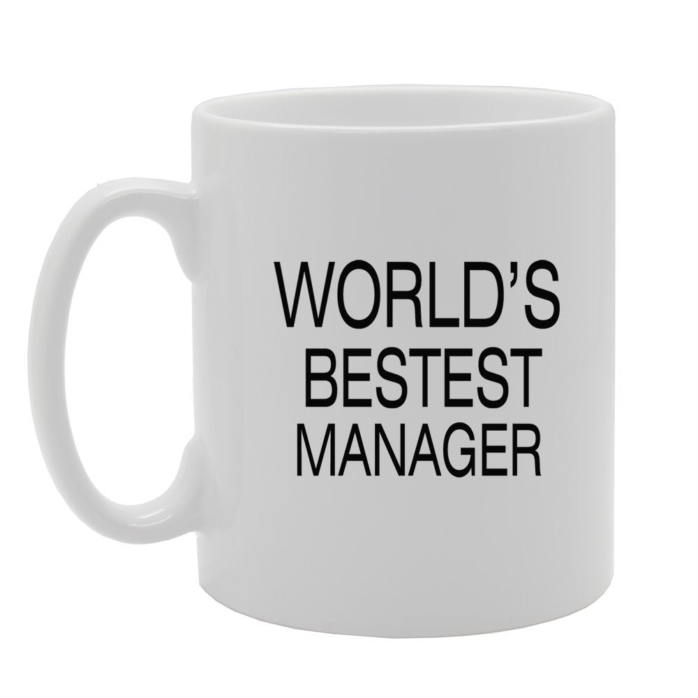 World'S Bestest Manager   Printed Tea Coffee Ceramic  Mg1396 - Funny Printed Coffee Mug - Great Gift Idea