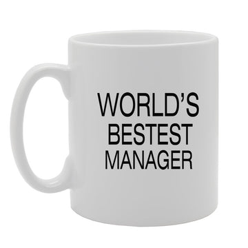 World'S Bestest Manager   Printed Tea Coffee Ceramic  Mg1396 - Funny Printed Coffee Mug - Great Gift Idea