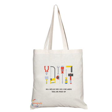 TB1268 Hell Hath no Fury Like a Dad Whose Tools are Mixed Up! Novelty Present Gift Printed Eco-Friendly Stylish Long Handled Tote Shoulder Bag