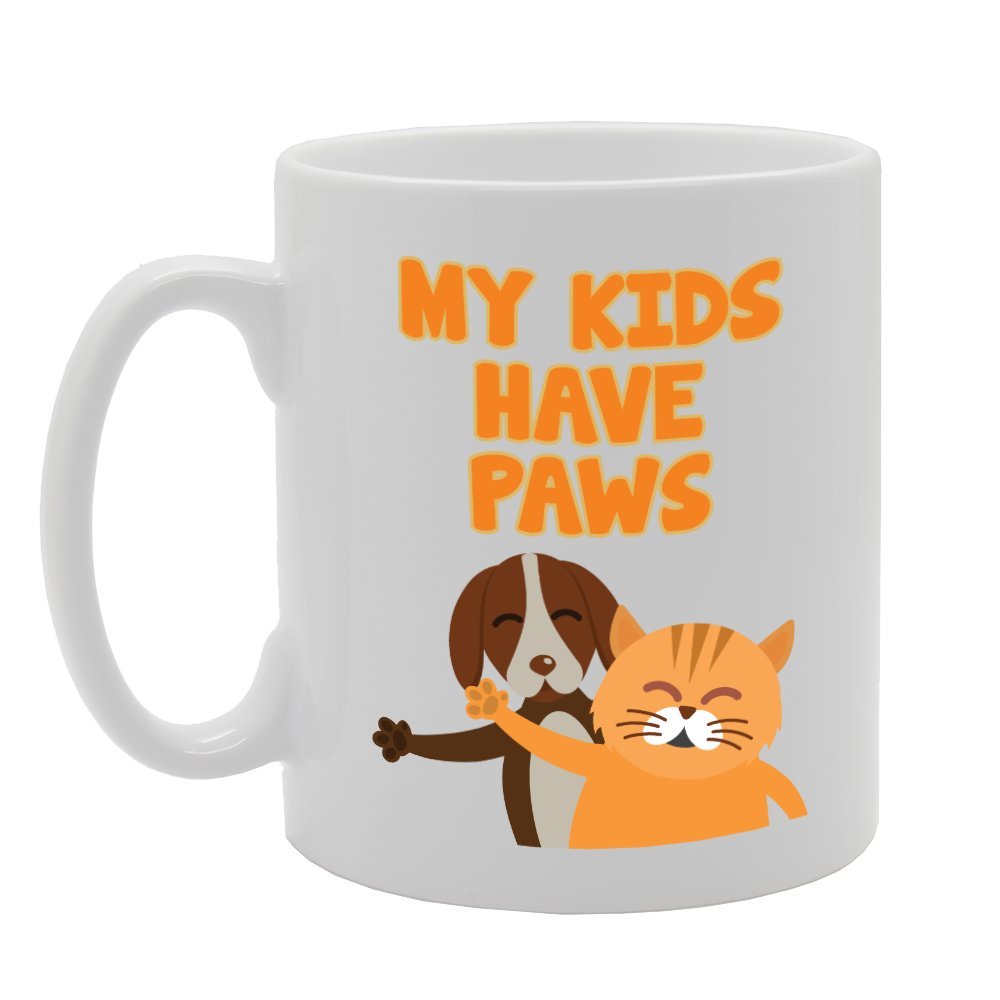My Kids Have Paws   Printed Tea Coffee Ceramic  Mg3443 - Funny Printed Coffee Mug - Great Gift Idea