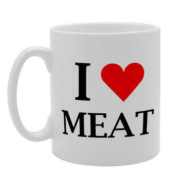 I Love Meat   Printed Tea Coffee Ceramic  Mg1960 - Funny Printed Coffee Mug - Great Gift Idea