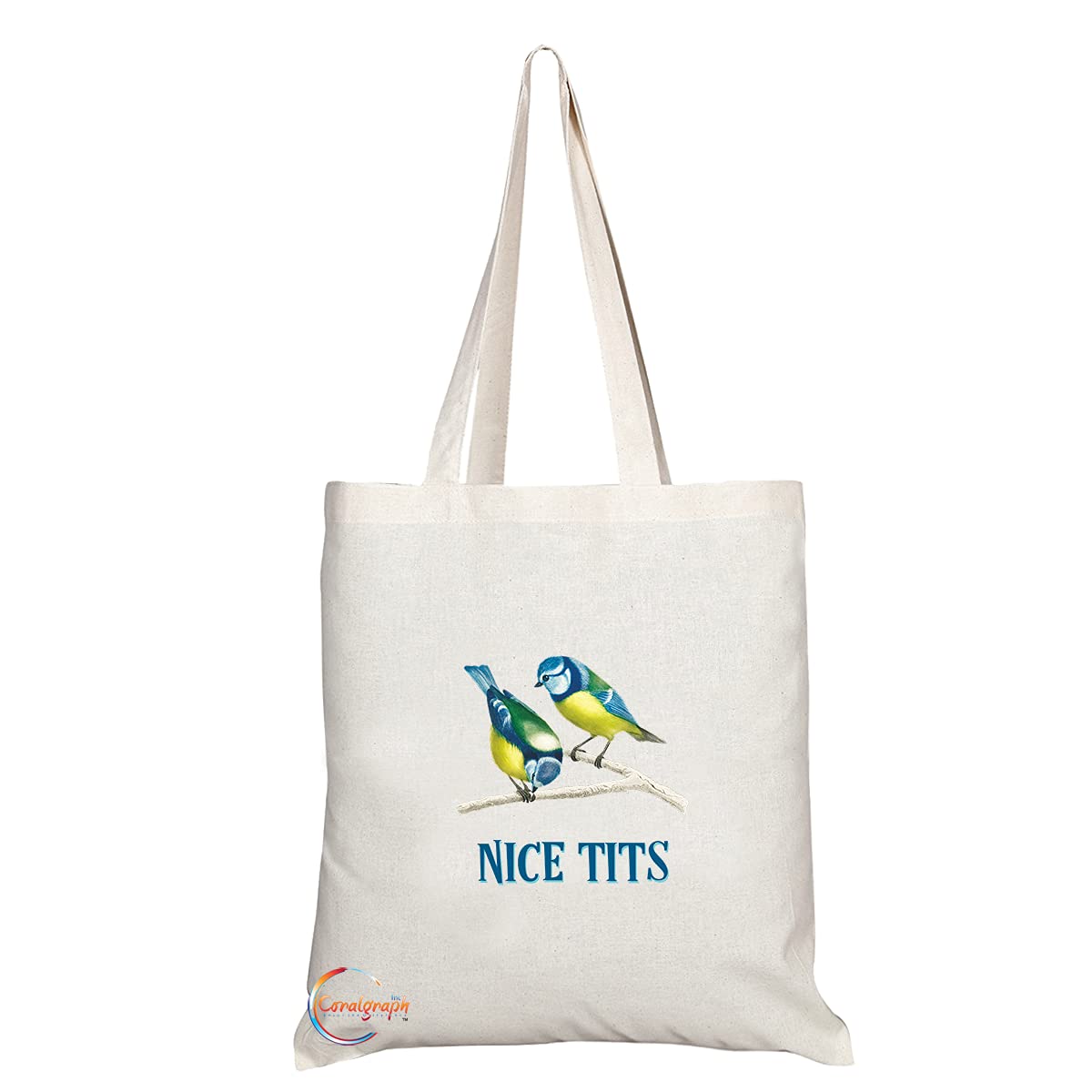 TB1323 Nice Tits Tea Novelty Present Gift Printed Eco-Friendly Stylish Long Handled Tote Shoulder Bag