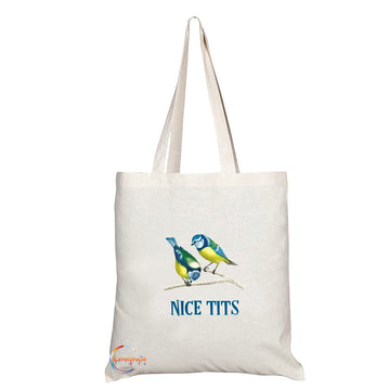 TB1323 Nice Tits Tea Novelty Present Gift Printed Eco-Friendly Stylish Long Handled Tote Shoulder Bag