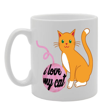 I Love My Cat/Cat Lover   Printed Tea Coffee Ceramic  Mg333 - Funny Printed Coffee Mug - Great Gift Idea