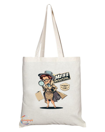 TB1878 Mrs Detective Tote Bag - Gift for Female Detectives, Investigators, Crime Enthusiasts - Durable, Stylish, Eco-Friendly, Reusable, Spacious, and Lightweight