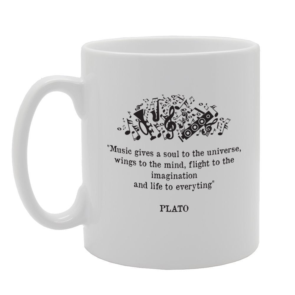 Music Gives A Sould To The Universe - Plato   Printed Tea Coffee Ceramic  Mg3027 - Funny Printed Coffee Mug - Great Gift Idea