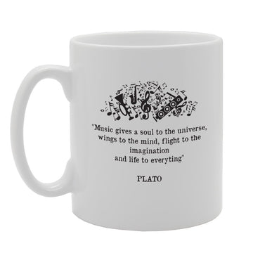 Music Gives A Sould To The Universe - Plato   Printed Tea Coffee Ceramic  Mg3027 - Funny Printed Coffee Mug - Great Gift Idea