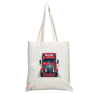 TB1716 Mr Trucker Tote Bag - Great for Truck Drivers, Haulers, Transportation Workers - Sustainable, Stylish, Long Handled, Durable and Reusable