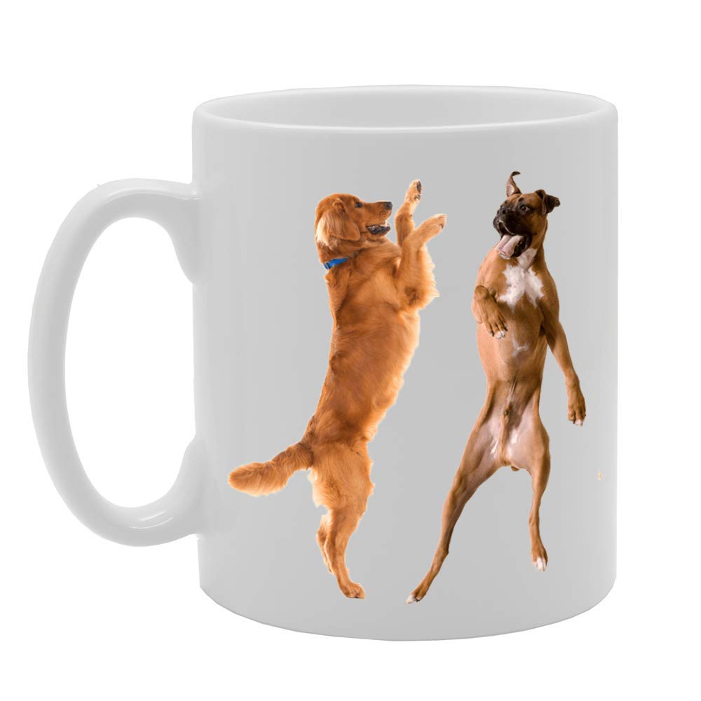 Jumping Dog   Printed Tea Coffee Ceramic  Mg4675 - Funny Printed Coffee Mug - Great Gift Idea