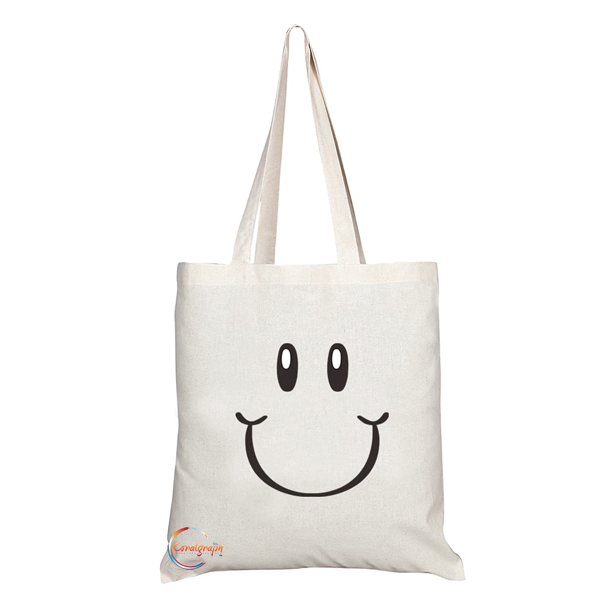TB1234 Mr Smile Novelty Present Gift Printed Eco-Friendly Stylish Long Handled Tote Shoulder Bag