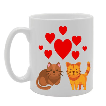 Cats Love   Printed Tea Coffee Ceramic  Mg509 - Funny Printed Coffee Mug - Great Gift Idea