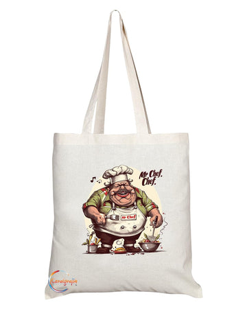TB1833 Mr Chef Tote Bag - Gift for Chefs, Culinary Experts, Cooking Enthusiasts - Durable, Stylish, Eco-Friendly, Reusable, Spacious, and Lightweight
