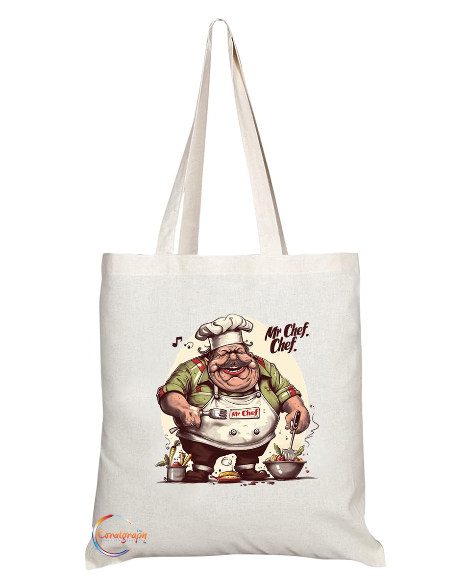 TB1833 Mr Chef Tote Bag - Gift for Chefs, Culinary Experts, Cooking Enthusiasts - Durable, Stylish, Eco-Friendly, Reusable, Spacious, and Lightweight