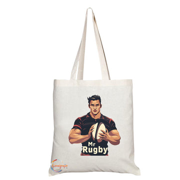 TB1704 Mr Rugby Tote Bag - Great for Rugby Players, Rugby Fans, Sports Enthusiasts - Sustainable, Stylish, Long Handled, Durable and Reusable