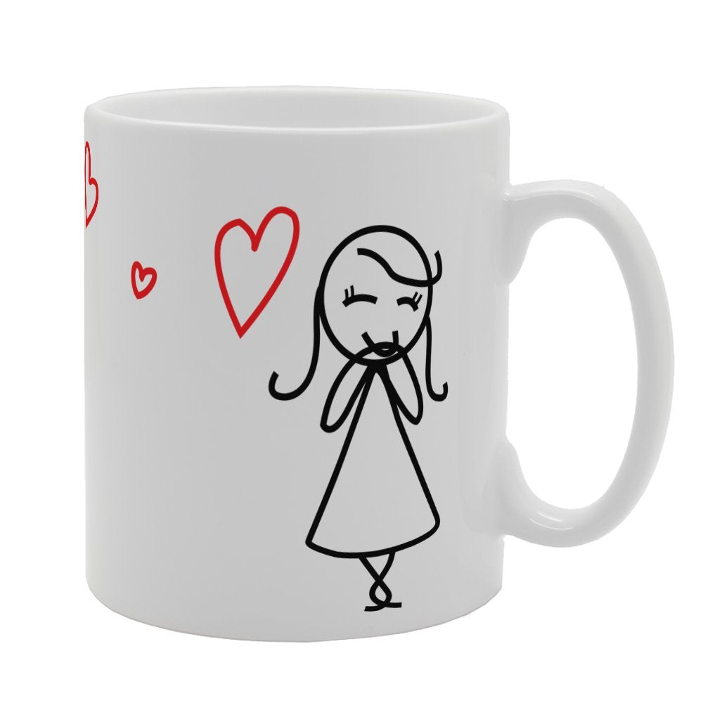 Valentine'S Day - Valentine Artwork Bubbles To Heart   Printed Tea Coffee Ceramic  Mg3727 - Funny Printed Coffee Mug - Great Gift Idea