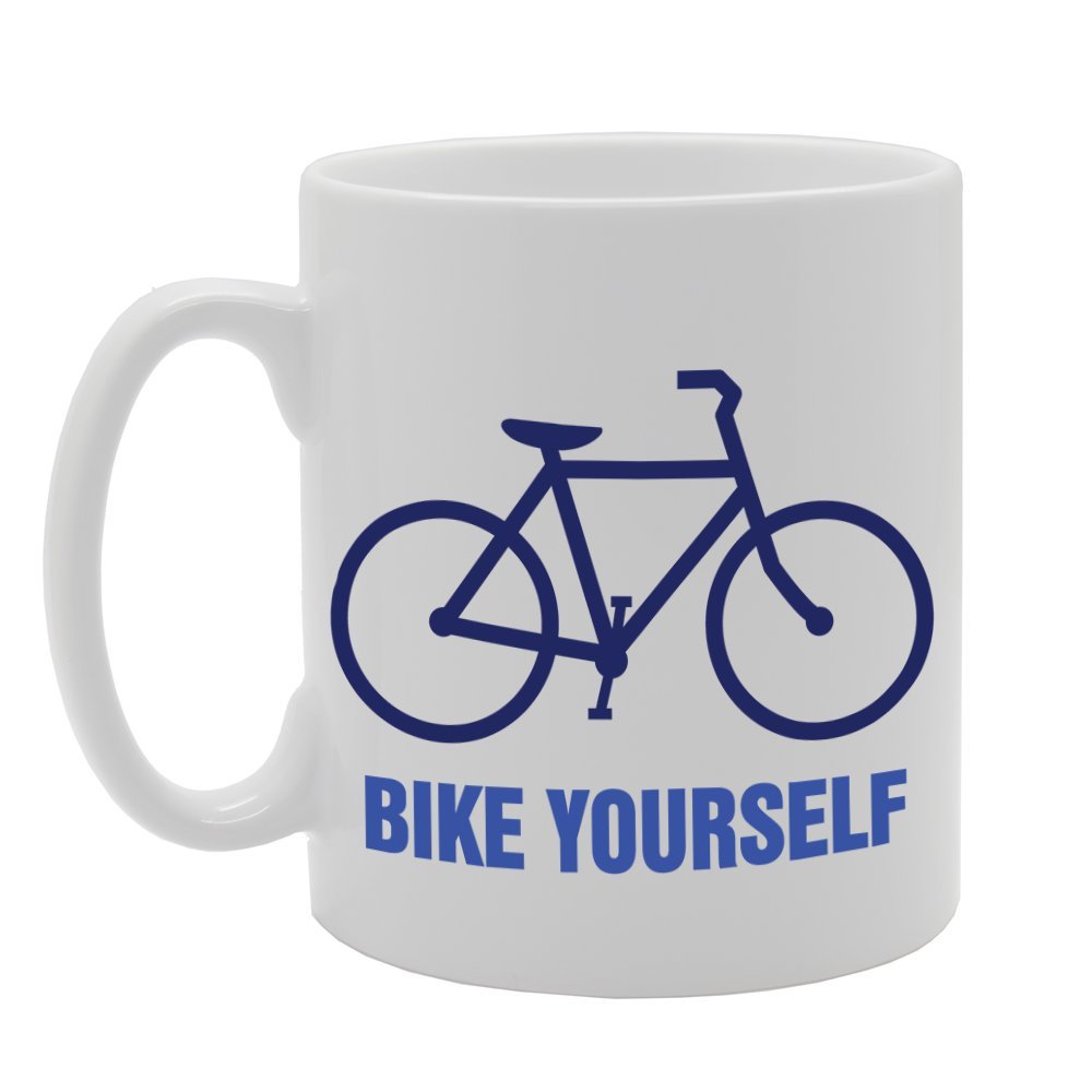 Bike Yourself   Printed Tea Coffee Ceramic  Mg2397 - Funny Printed Coffee Mug - Great Gift Idea