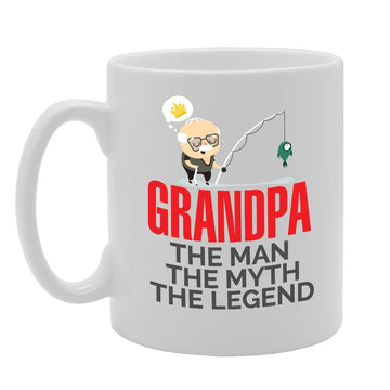 Grandpa The Man The Myth The Legend   Printed Tea Coffee Ceramic  Mg2972 - Funny Printed Coffee Mug - Great Gift Idea