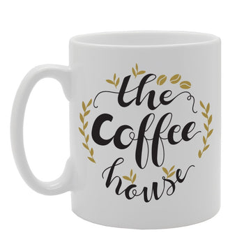 Bean & Leaf Decorated The Coffee House   Printed Tea Coffee Ceramic  Mg1713 - Funny Printed Coffee Mug - Great Gift Idea