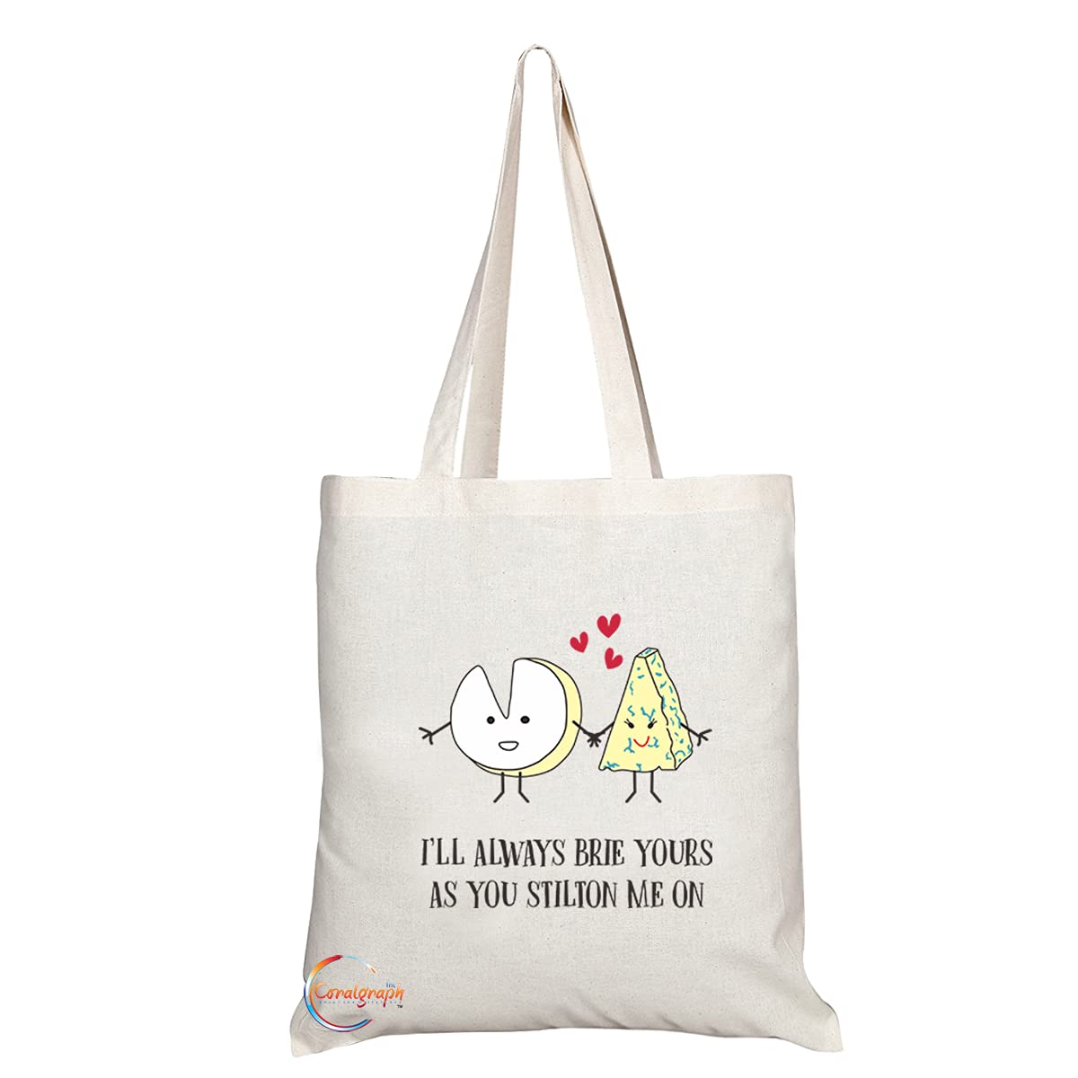 TB1146 I'll Always Brie Yours as You Stilton Me On Novelty Present Gift Printed Eco-Friendly Stylish Long Handled Tote Shoulder Bag