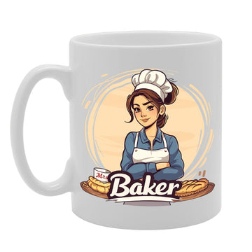 Mrs Baking  - Ideal For Baking Enthusiasts And Home Bakers, 11Oz Ceramic Coffee  For Pastry Chefs And Kitchen Lovers Mg5921 - Funny Printed Coffee Mug - Great Gift Idea