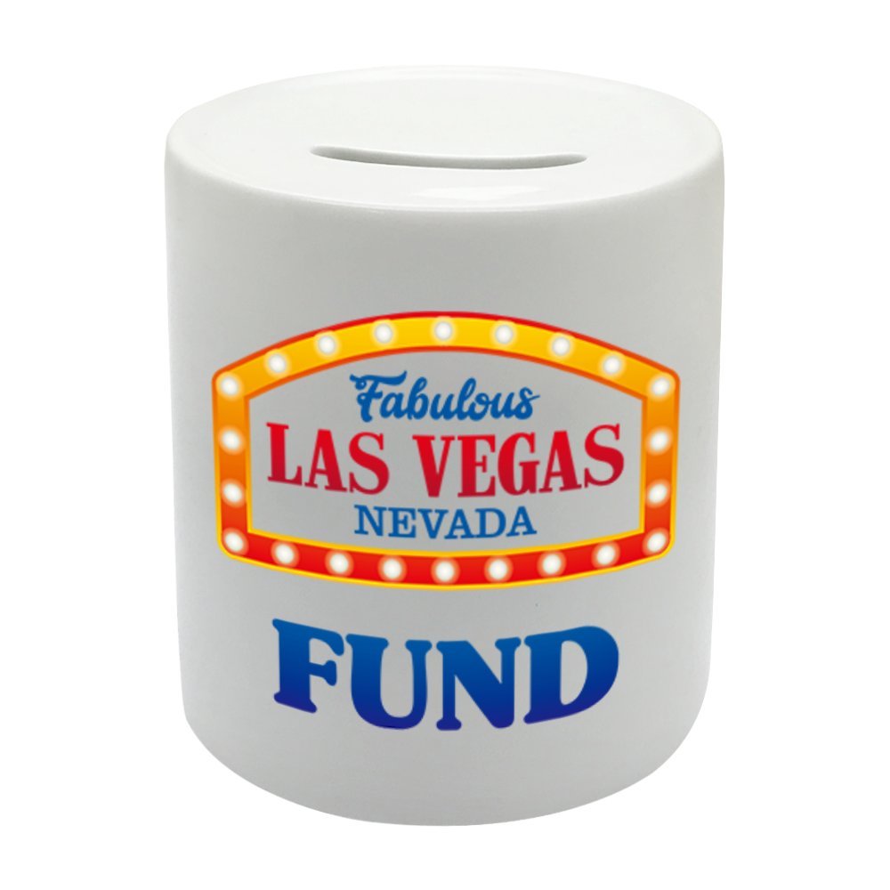 BS071 Fabulous LAS VEGAS NEVADA FUND Novelty Gift Printed Ceramic Piggy Bank Money Saving Box