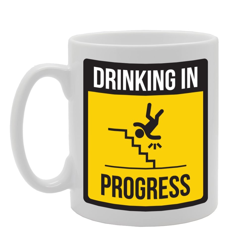 Drinking In Progress   Printed Tea Coffee Ceramic  Mg2212 - Funny Printed Coffee Mug - Great Gift Idea