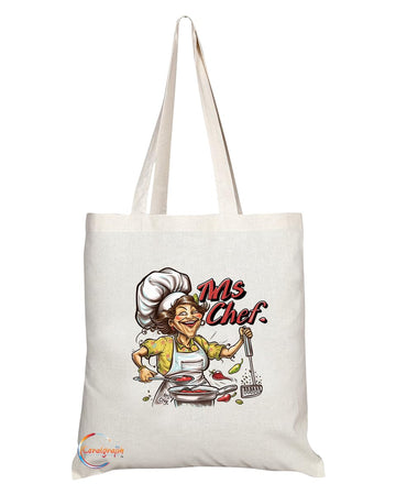 TB1991 Ms Chef Tote Bag - Ideal for Female Chefs, Culinary Artists, and Food Lovers - Tote Bag with Stylish Design